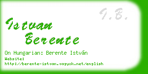 istvan berente business card