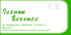 istvan berente business card